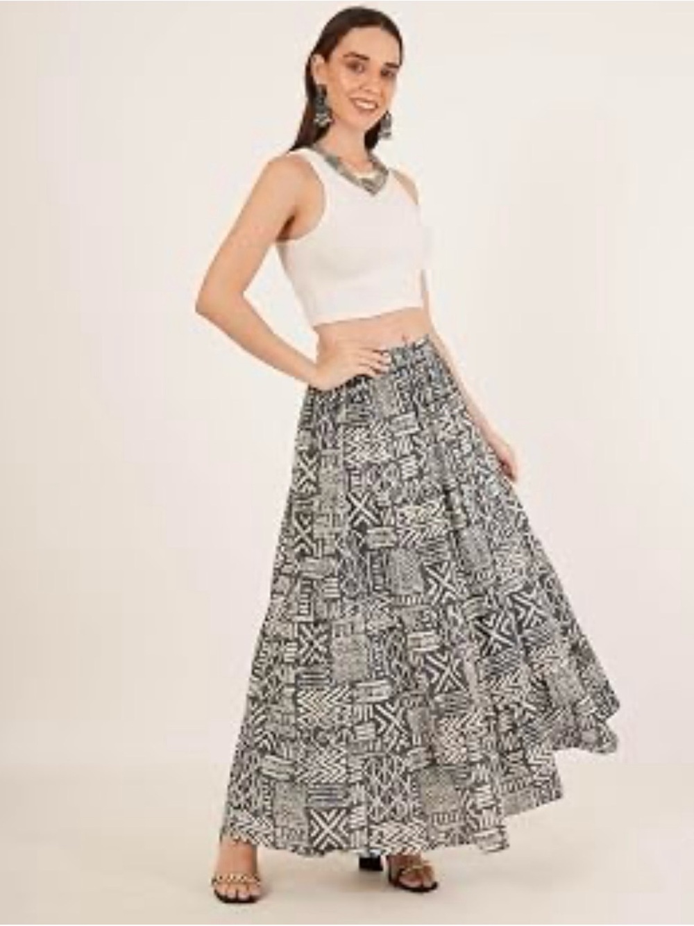 Handmade one-of-a-kind African motive, print cotton, Maxi skirt